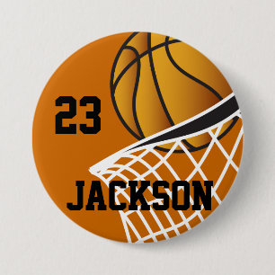Personalized Basketball Hoop Design Pinback Button