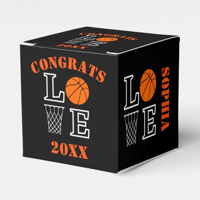 Personalized Basketball Hoops, Basketball Player  Favor Boxes (Front Side)