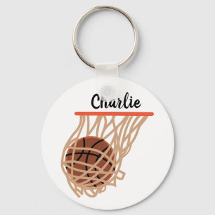 Personalized Basketball in Net Keychain