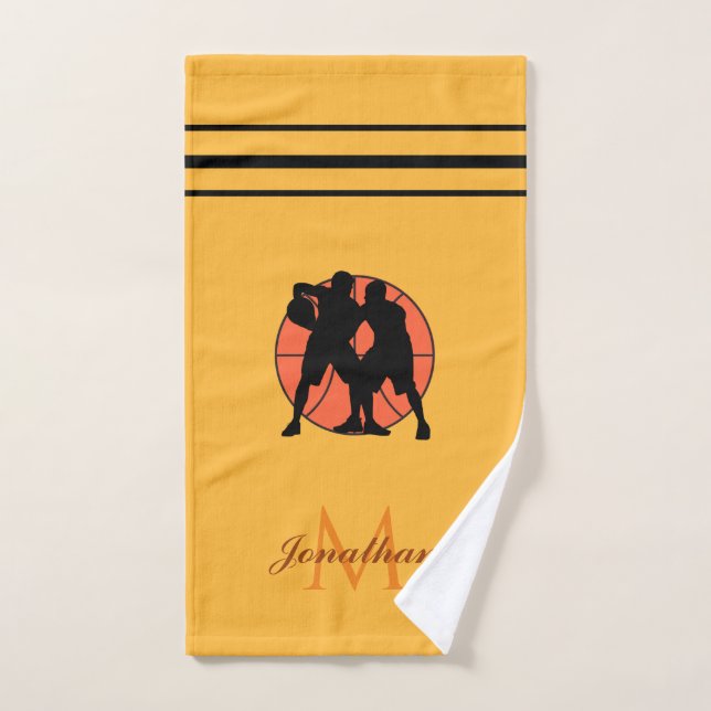 Personalized Basketball Initial Player Coach Name Hand Towel (Hand Towel)