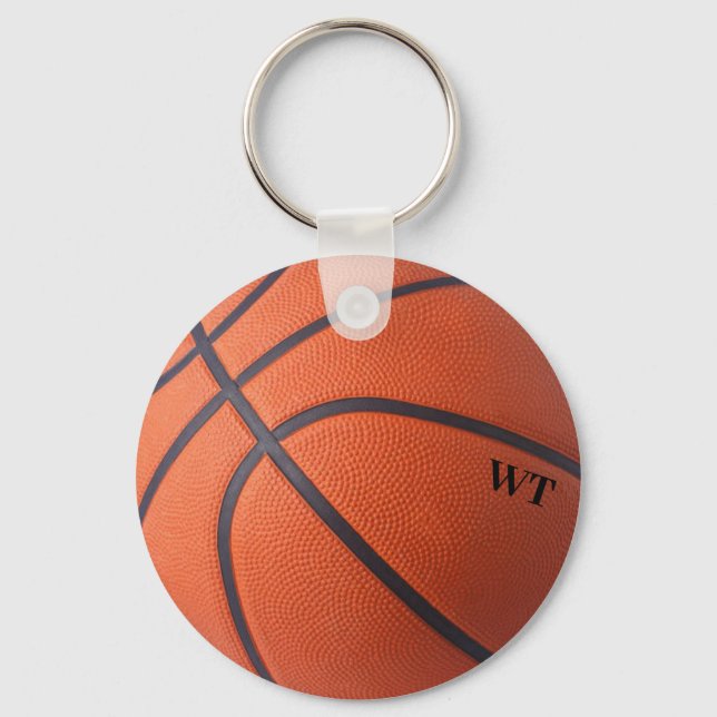 Personalized basketball initials keychain (Front)
