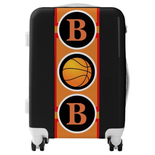 Personalized Basketball Initials Luggage