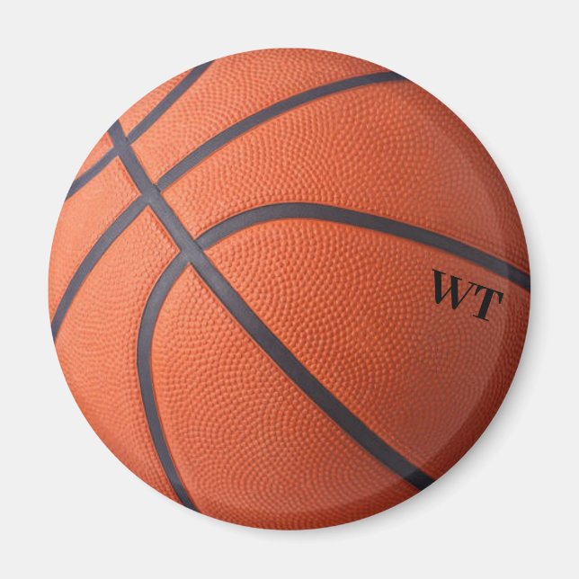 Personalized Basketball Initials Magnet (Front)
