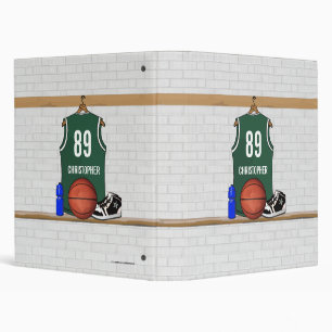 Personalized Basketball Jersey (green) Binders