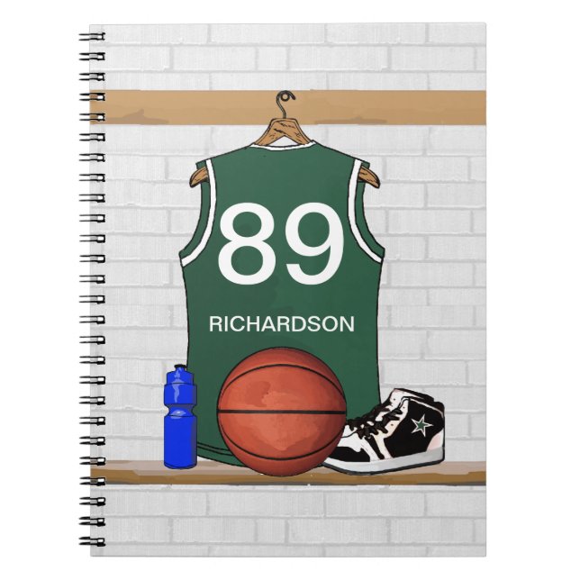 Personalized Basketball Jersey (green) Journal (Front)