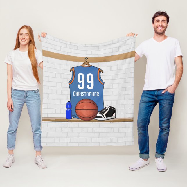 Personalized Basketball Jersey (LB) Fleece Blanket (In Situ)