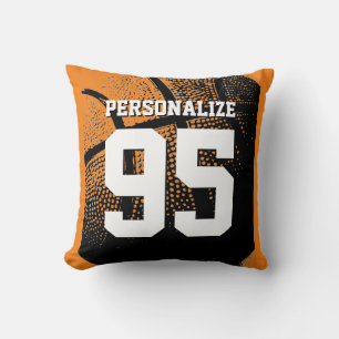 Personalized basketball jersey number throw pillow