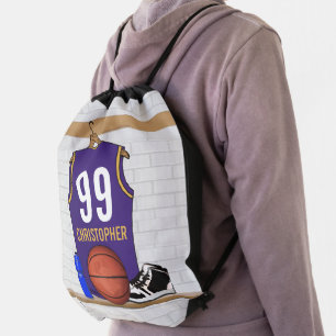 Personalized Basketball Jersey (PG) Drawstring Bag