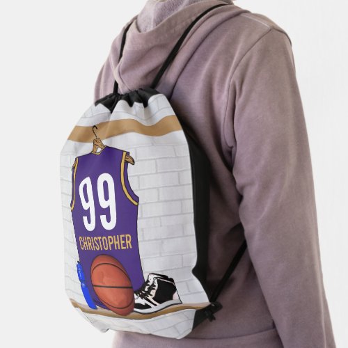 Personalized Basketball Jersey PG Drawstring Bag