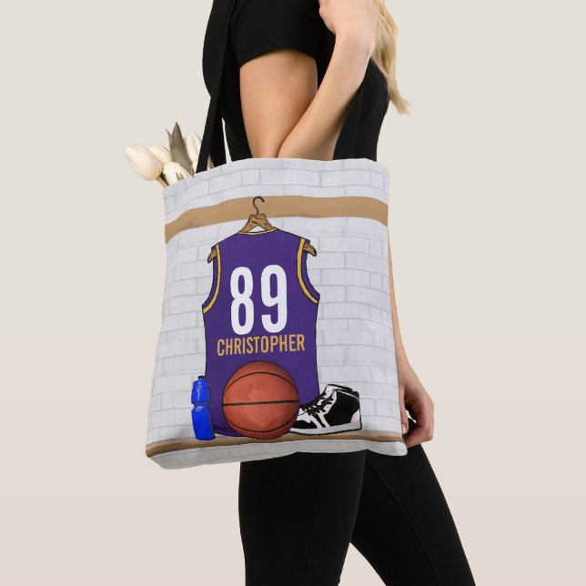 Personalized  Basketball Jersey (PG) Tote Bag (Close Up)