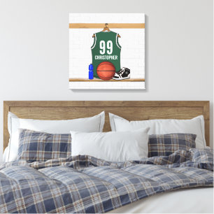 Personalized Basketball Jersey Wrapped Canvas Print