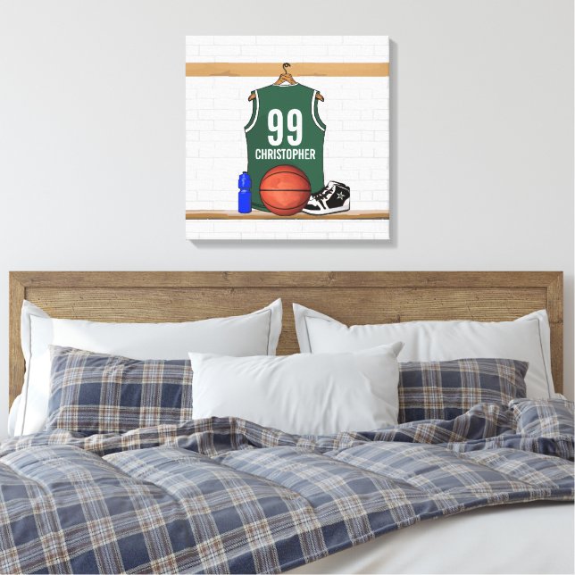 Personalized Basketball Jersey Wrapped Canvas Print (Insitu(Bedroom))