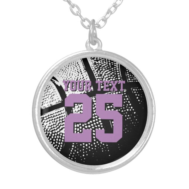 Personalized basketball jewelry with jersey number (Front)