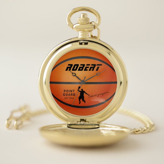 Personalized Basketball Keepsake Pocket Watch (Inside)