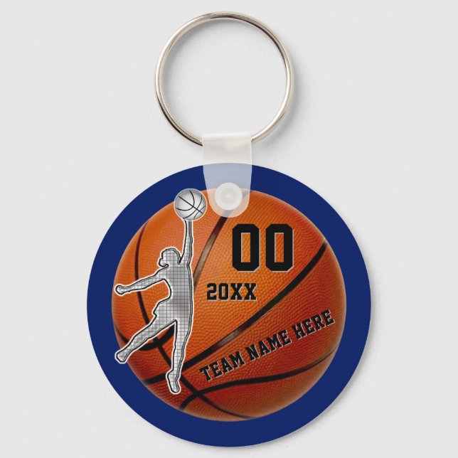 Personalized Basketball Key Chain for Girls TEAM (Front)