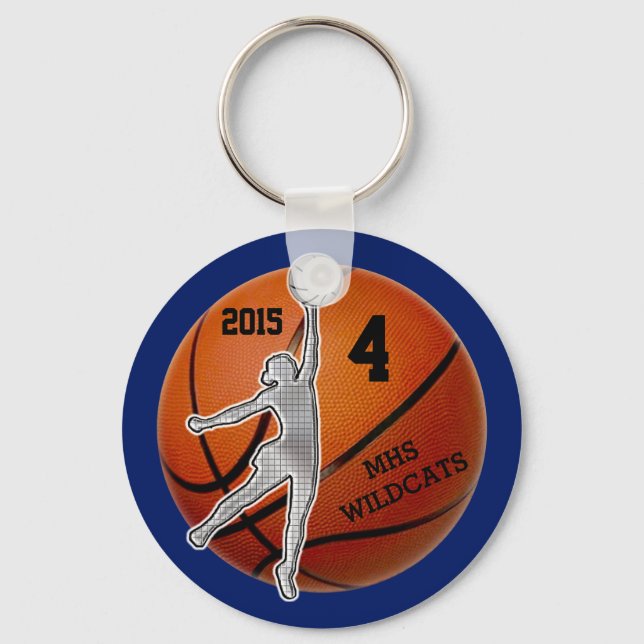 Personalized Basketball Key Chain for Girls TEAM (Front)