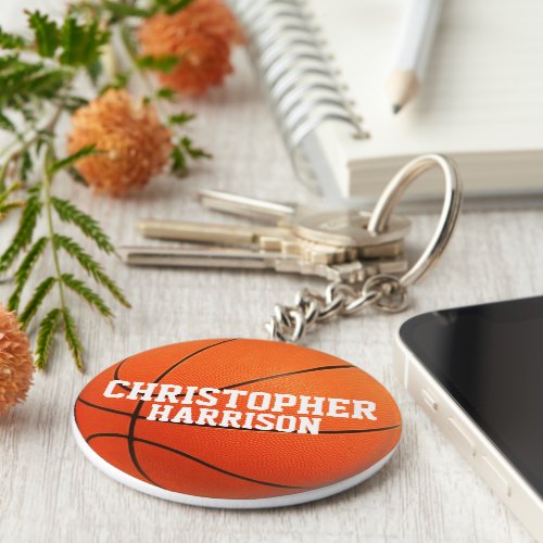 Personalized Basketball Keychain - Fun personalized basketball keychain for the diehard basketball fan!