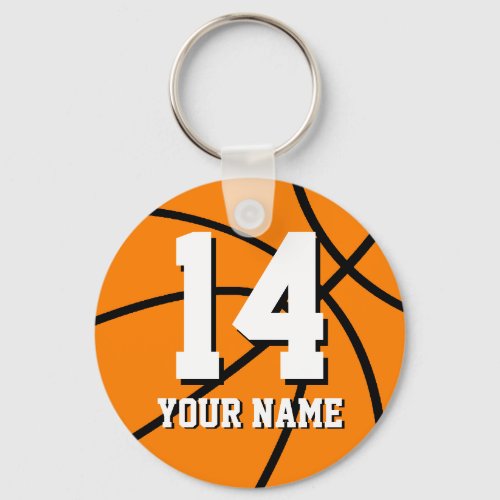 Personalized basketball keychain  name and number