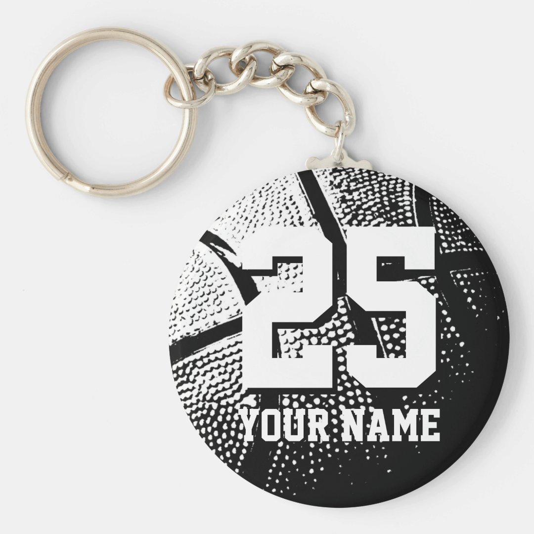 Personalized basketball keychain name and number Zazzle