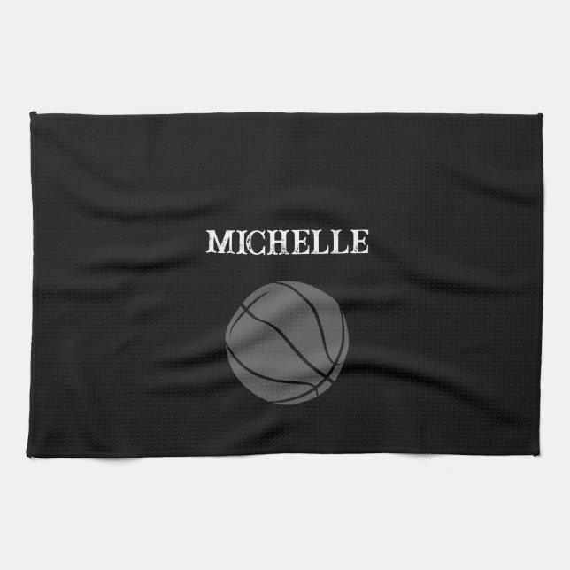 Personalized Basketball Kitchen Towel (Horizontal)