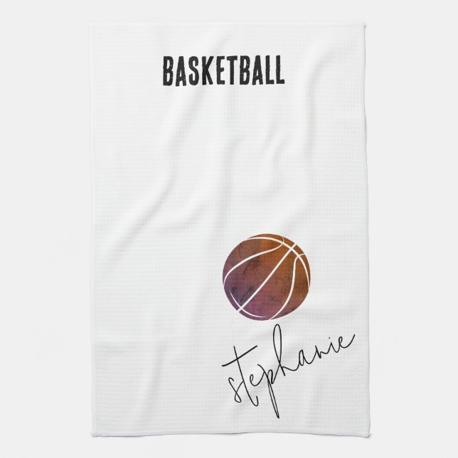 Personalized Basketball Kitchen Towel (Vertical)