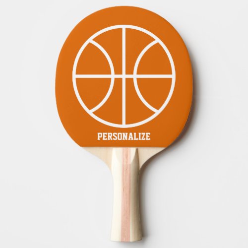 Personalized basketball logo ping pong paddle