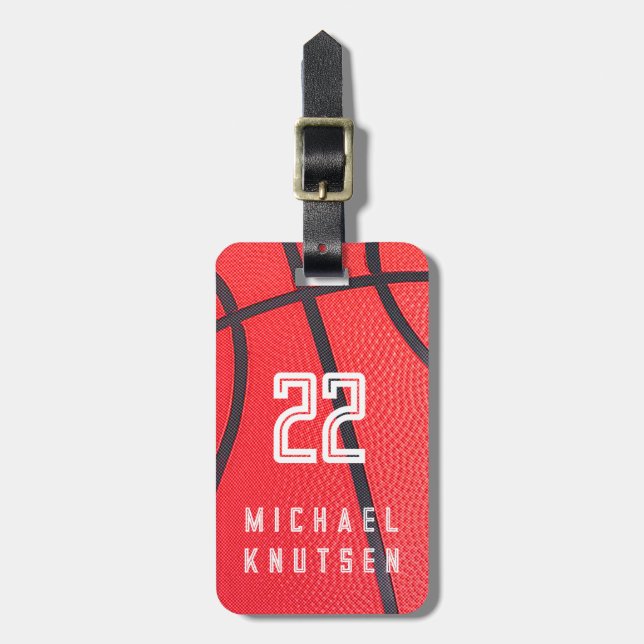 Personalized Basketball  Luggage Tag (Front Vertical)