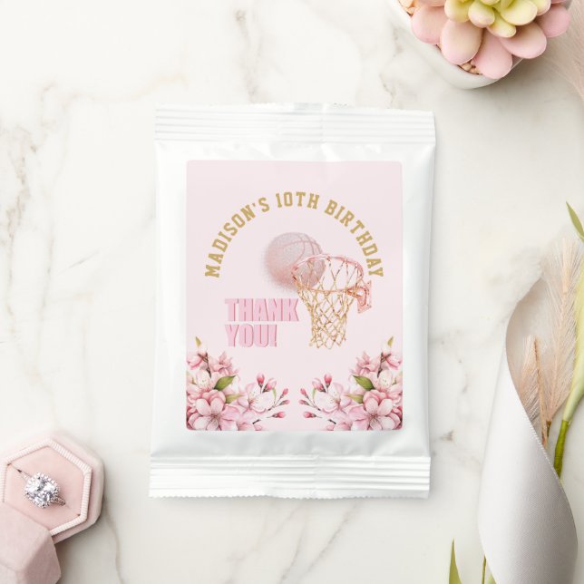 Personalized Basketball Luxury Birthday Pink Gold Margarita Drink Mix (Wedding)