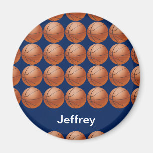 Personalized Basketball Magnet, Blue background Magnet