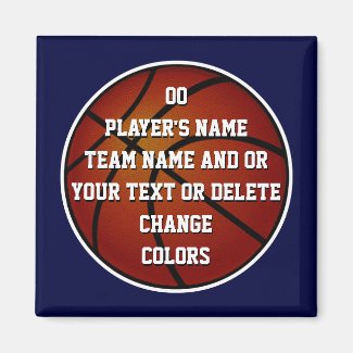 Personalized Basketball Magnets, BULK or Buy One