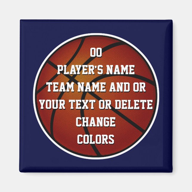 Personalized Basketball Magnets, BULK or Buy One Magnet (Front)