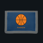 Personalized Basketball Men's Boy's Wallet Gift<br><div class="desc">A basketball  decorates this stylish wallet. The design is from original art.</div>