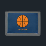 Personalized Basketball Men's Boy's Wallet Gift<br><div class="desc">A basketball  decorates this stylish wallet. The design is from original art.</div>