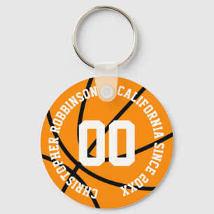 Personalized Basketball Modern  Keychain