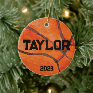 Personalized Basketball Mom Christmas Ceramic Ornament