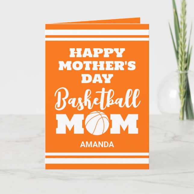 Personalized Basketball Mom Mother's Day Photo Card (Front)