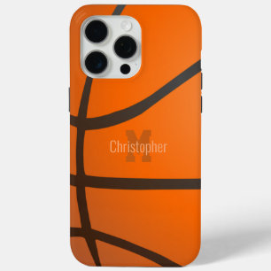 Personalized Basketball Monogram Initials Name iPhone 15 Pro Max Case