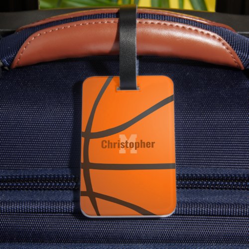Personalized Basketball Monogram Initials Name Lug Luggage Tag