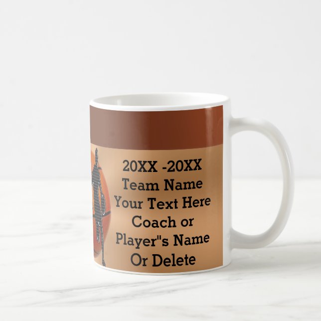 PERSONALIZED Basketball Mugs for Players, Coaches (Right)