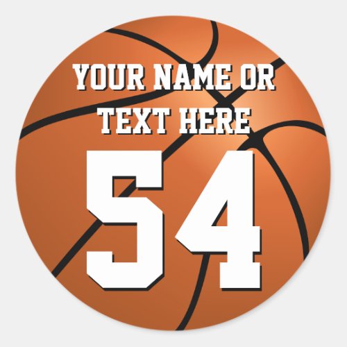 Personalized Basketball Name Number Circle sticker