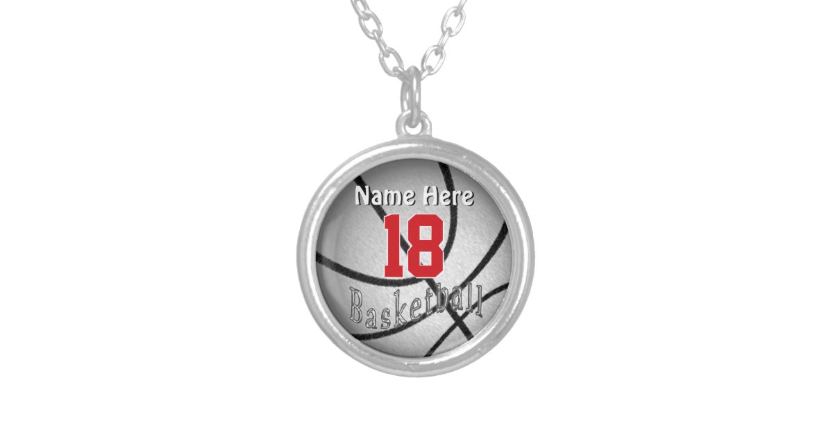 Personalized Basketball Necklace with Number Zazzle