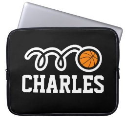Personalized basketball Neoprene 15 inch Laptop Sleeve