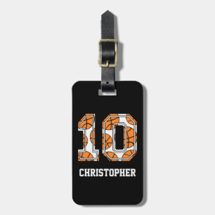 Personalized Basketball Number 10 Luggage Tag