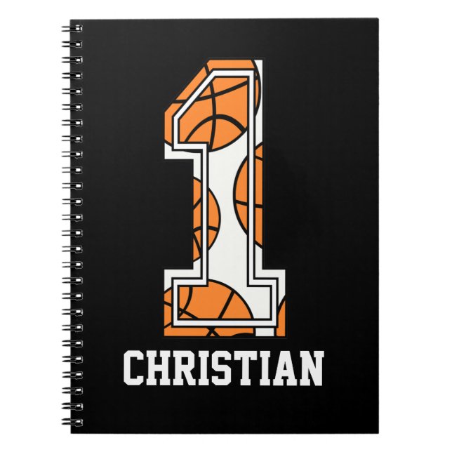Personalized Basketball Number 1 Notebook (Front)