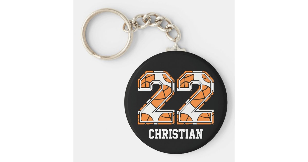 Personalized Basketball Number 22 Keychain | Zazzle
