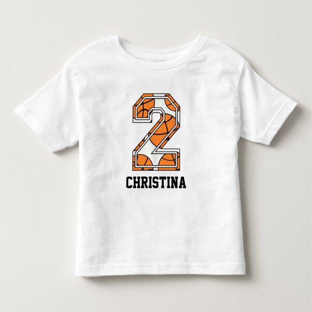 Personalized Basketball Number 2 Toddler T-shirt (Front)