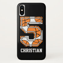 Personalized Basketball Number 5 iPhone XS Case Personalized Basketball Number 5 iPhone XS Case