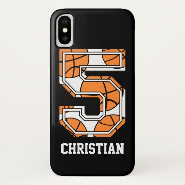 Personalized Basketball Number 5 iPhone XS Case