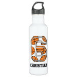 Personalized Basketball Number 6 Stainless Steel Water Bottle at Zazzle