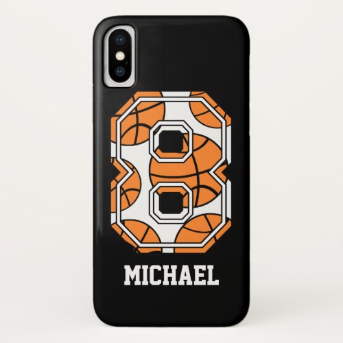 Personalized Basketball Number 8 iPhone XS Case